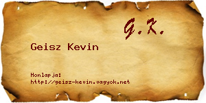 Geisz Kevin névjegykártya